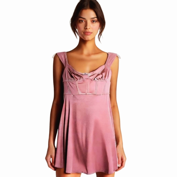 Urban Outfitters Dresses & Skirts - NWT Urban Outfitters Genevieve Corset Pink Mini Dress S
